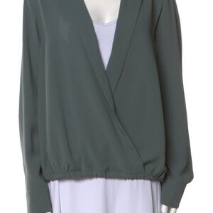 Dries Van Noten Deep Green Wrap Blouse